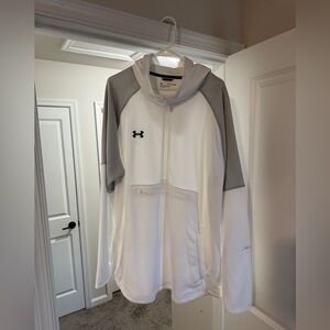 Under Armour 3XL, New, No Tag White & Light Gray Quarter-Zip Hoodie